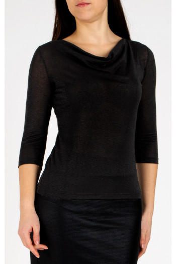 Cowl Neckline Top in Black