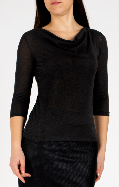 Cowl Neckline Top in Black