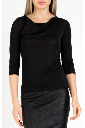 Cowl Neckline Top in Black