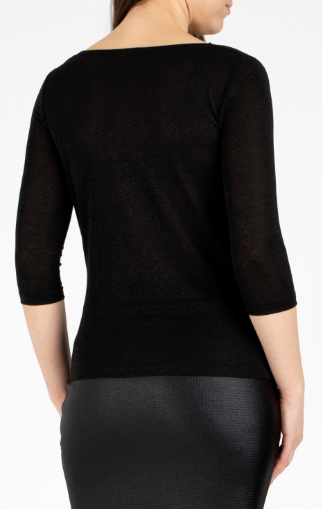 Cowl Neckline Top in Black [1]