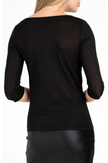 Cowl Neckline Top in Black [1]