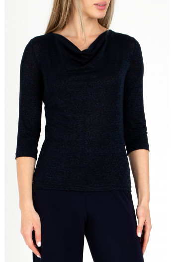 Cowl Neckline Top in Midnight Blue colour