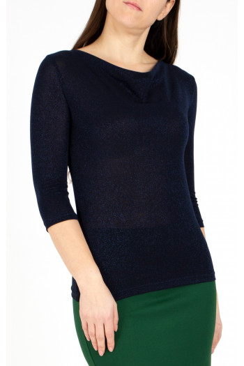 Cowl Neckline Top in Midnight Blue colour