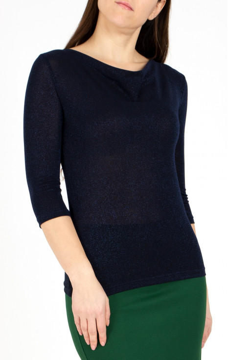 Cowl Neckline Top in Midnight Blue colour