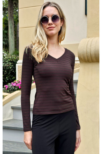 Soft Jersey Top in Dark Chocolate