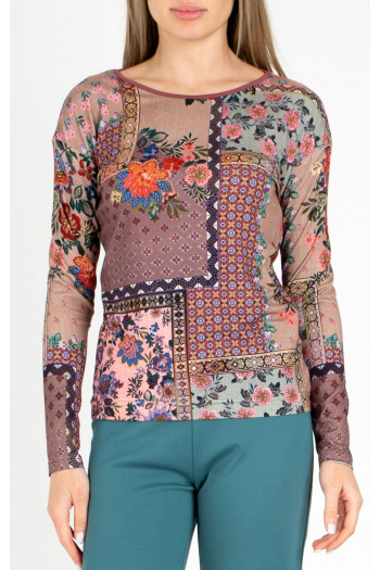 Blouse with floral motifs