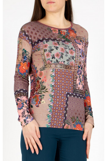 Blouse with floral motifs