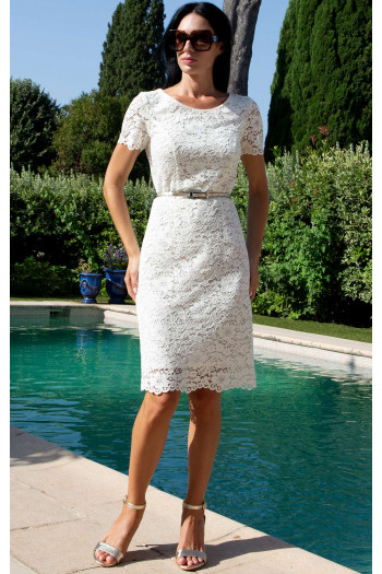 Lace Dress in Ivory White