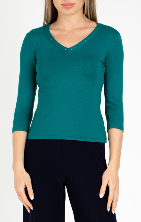 Soft Jersey Top in Teal Green