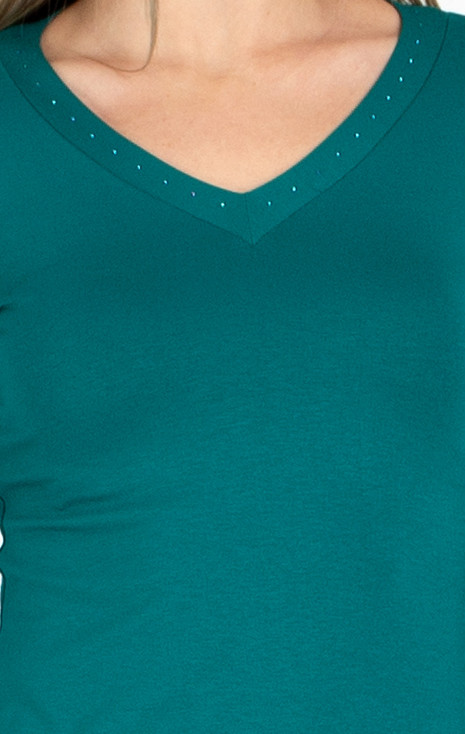 Soft Jersey Top in Teal Green