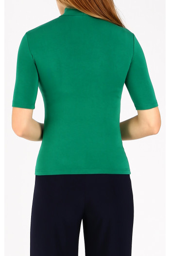 High Neck Jersey Top in Cadmium Green colour [1]