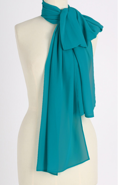 Lightweight scarf in Emerald Blue colour