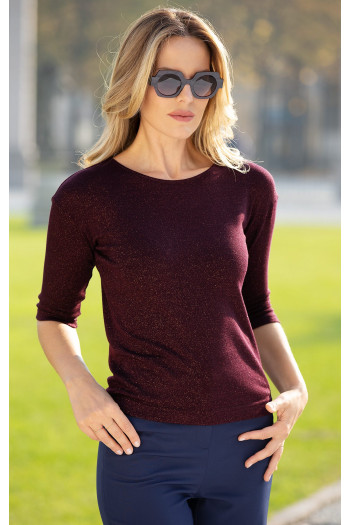 Soft Jersey Top in Red Mahogany colour