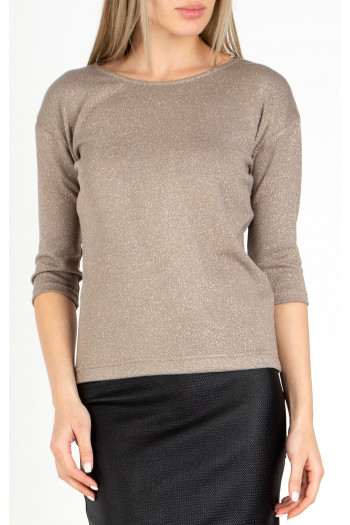 Soft Jersey Top in Dark Beige