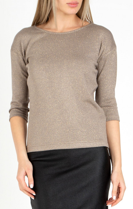 Soft Jersey Top in Dark Beige