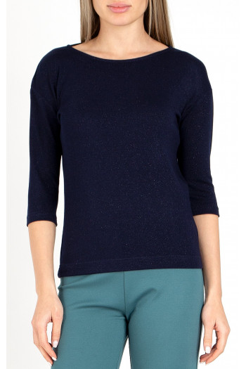 Soft Jersey Top in Dark Blue