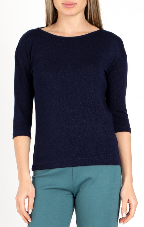 Soft Jersey Top in Dark Blue