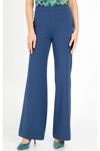 High Waist Trousers in Dark Denim colour