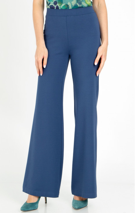 High Waist Trousers in Dark Denim colour