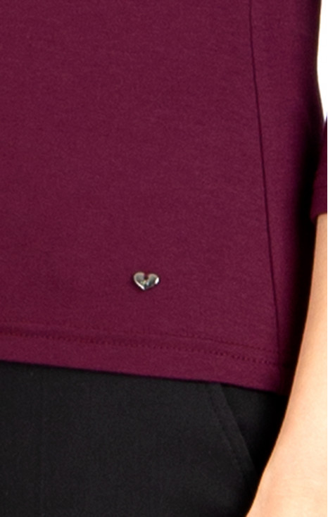 3/4 sleeve top in  Italian Plum colour