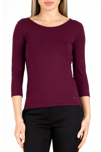 3/4 sleeve top in  Italian Plum colour