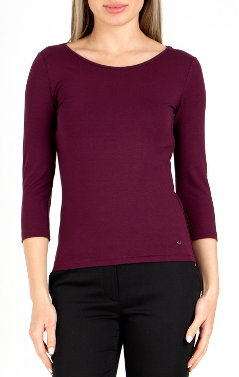 3/4 sleeve top in  Italian Plum colour