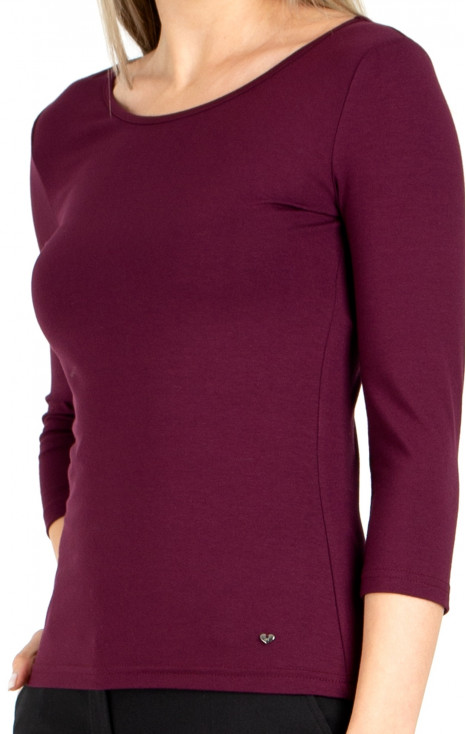 3/4 sleeve top in  Italian Plum colour