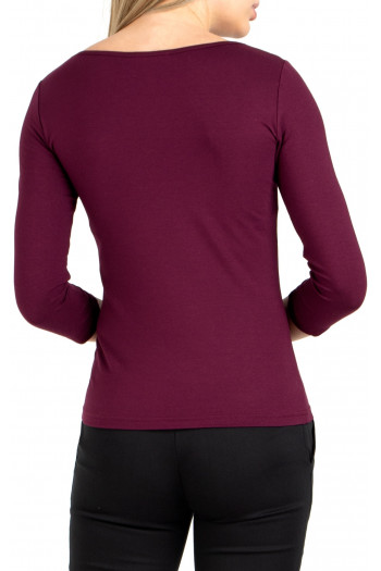 3/4 sleeve top in  Italian Plum colour [1]