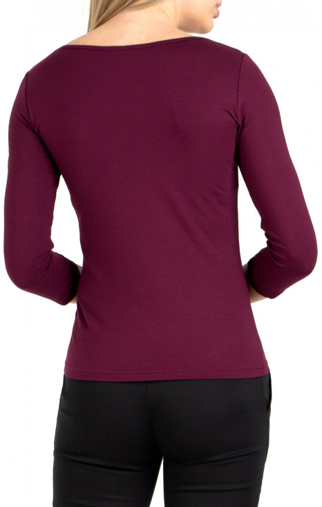 3/4 sleeve top in  Italian Plum colour [1]