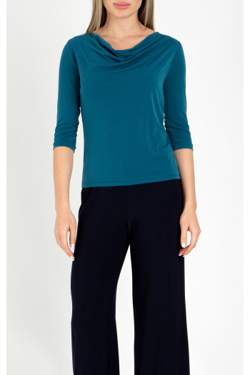 Cowl Neckline Top in Blue Coral colour [1]