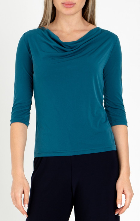 Cowl Neckline Top in Blue Coral colour