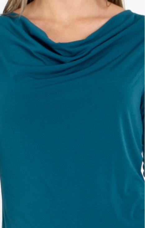 Cowl Neckline Top in Blue Coral colour