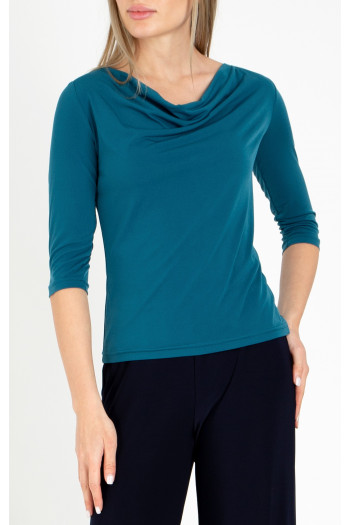 Cowl Neckline Top in Blue Coral colour