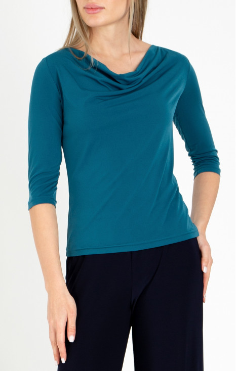 Cowl Neckline Top in Blue Coral colour