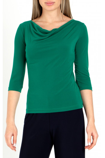 Cowl Neckline Top in Green