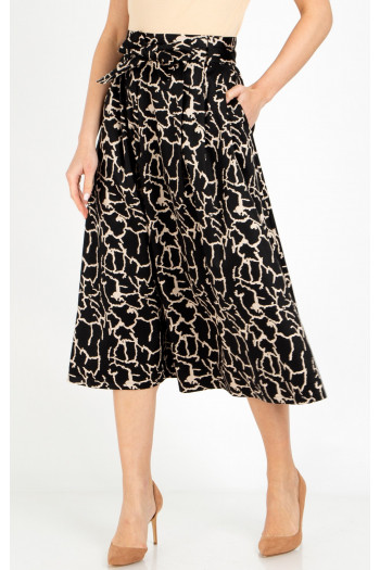 High Waist Midi Skirt in Black