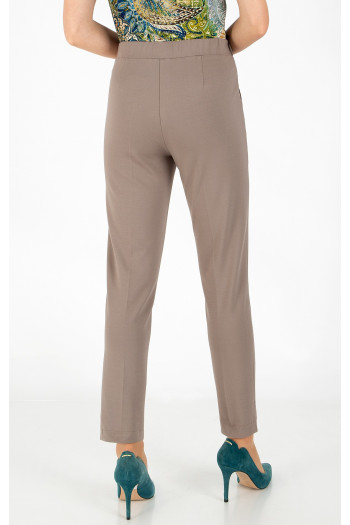 Slim Fit Jersey Trousers in Taupe [1]