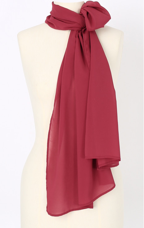 Lightweight scarf in Raspberry Wine colour