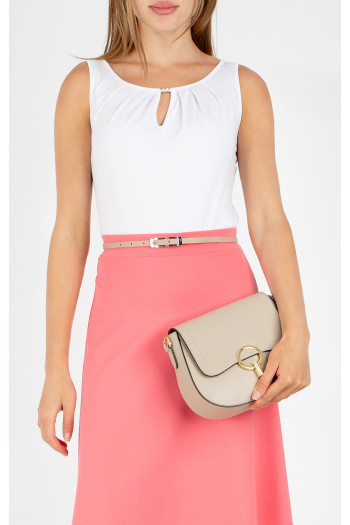 Mini Shoulder Bag in Beige