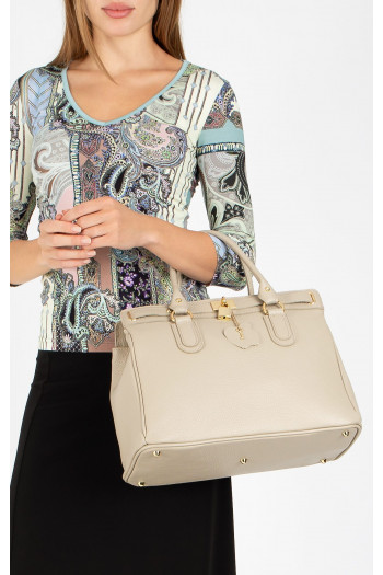 Large Leather Bag in colour Sesame [1]