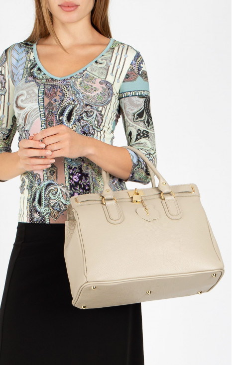 Large Leather Bag in colour Sesame [1]