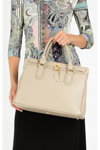 Large Leather Bag in colour Sesame