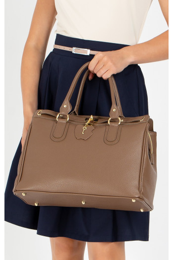 Genuine leather bag in Cocoa Brown
