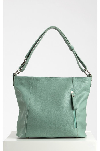 Medium Leather Bag in Menta colour