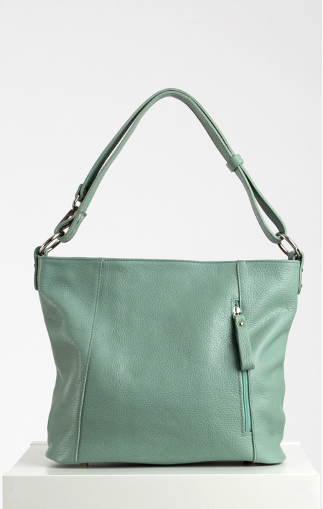 Medium Leather Bag in Menta colour