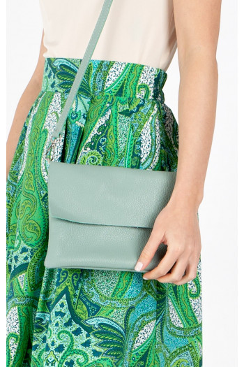 Mini leather bag in Granite green [1]