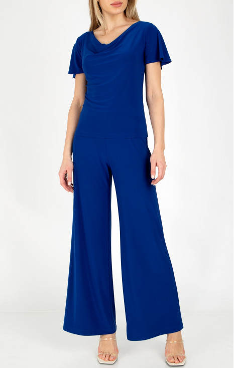 Draped neckline top in Ultamarine