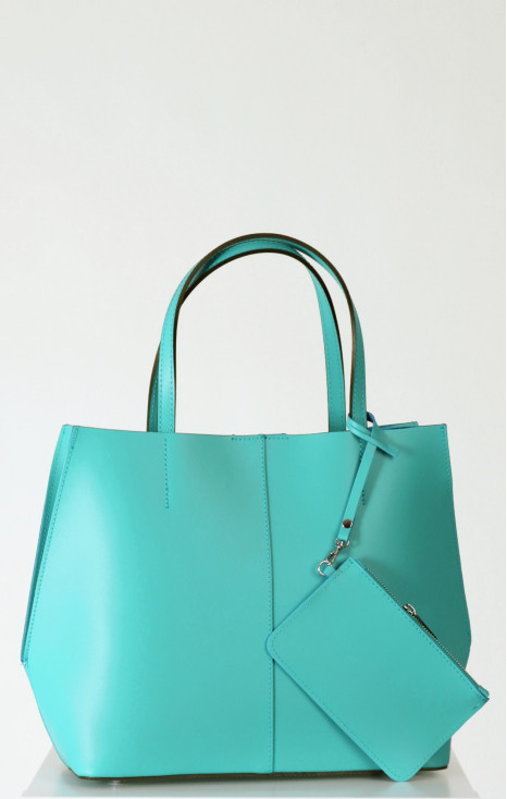 Handmade genuine leather bag without zipper