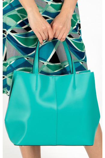 Handmade genuine leather bag without zipper