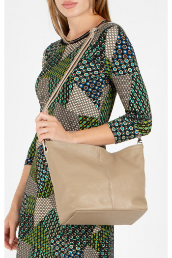 Genuine leather bag in Dark Beige